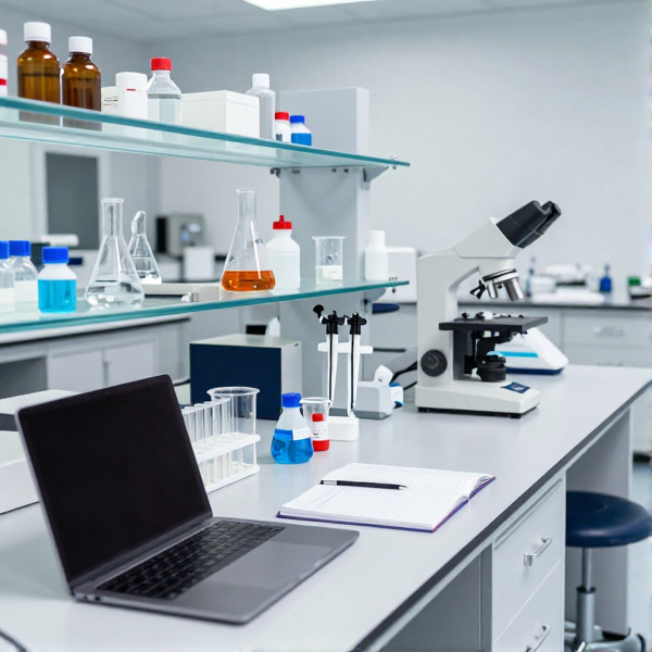 A clean, modern academic research laboratory