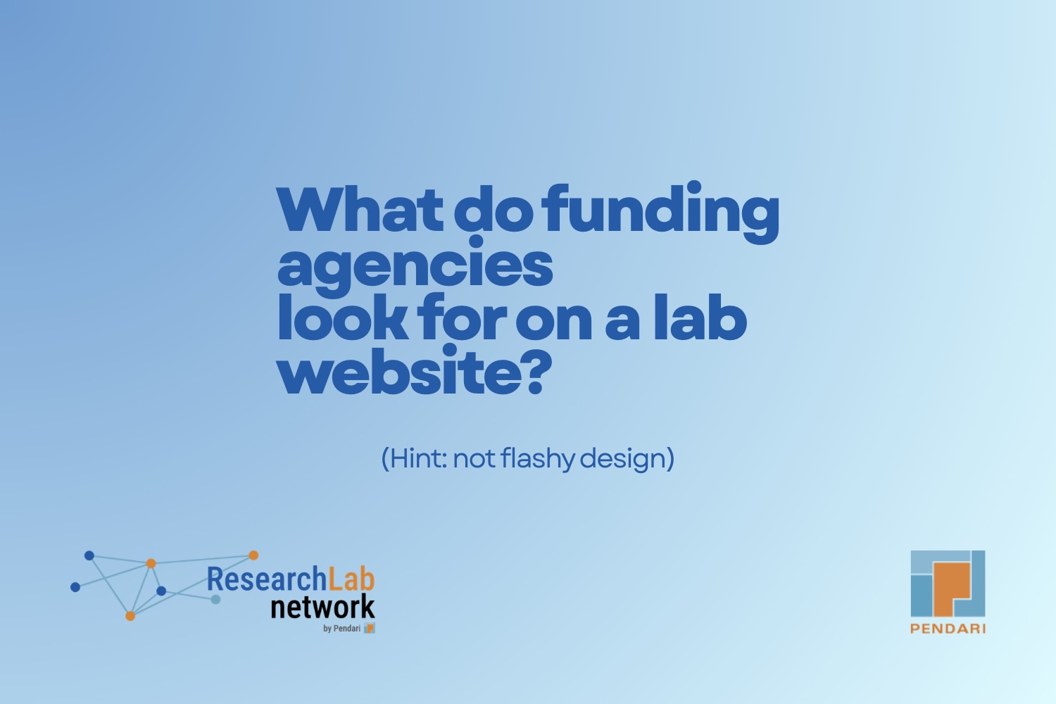What do funding agencies look for on a lab website?